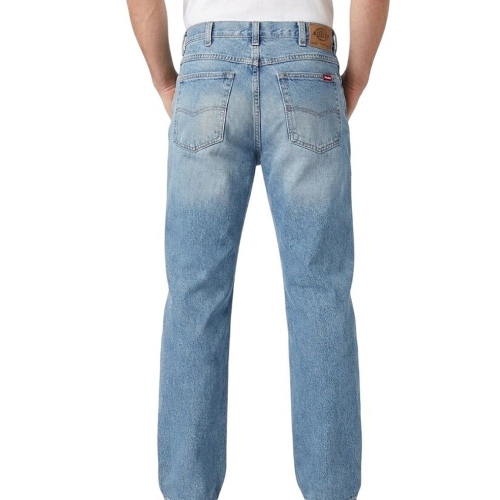 Dickies Straight Leg Jeans Men's 34UL Blue Workwear Denim C993RNB Medium Wash